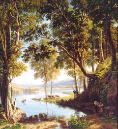 A Wood Scene on the Margin of Keswick Lake (Derwentwater)