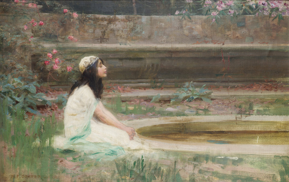 A Young Girl by a Pool