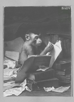 Affe mit Büchern by Gabriel von Max