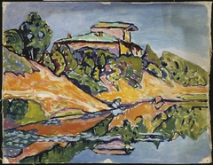 Akhtyrka, Nearby Dacha at the Pond's Edge by Wassily Kandinsky