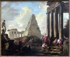 Alexander before Achilles' Tomb by Hubert Robert