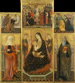 Altarpiece of the Virgin Suckling the Child, Saint Clare and Saint Anthony the Abbott by Llorenç Saragossà