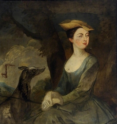 An Unknown Lady with a Whippet by Anonymous