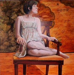 "Beauty", oil on linen, 80 x 80 cm by Martha De Cunha