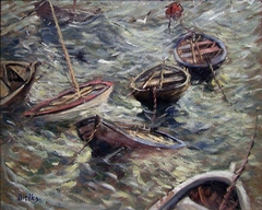 Boats rocking on the Waves by Karl Edvard Diriks