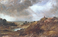 Branch Hill Pond, Hampstead Heath, with a Boy Sitting on a Bank by John Constable