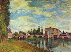 Bridge and Watermill of Moret in Summer by Alfred Sisley
