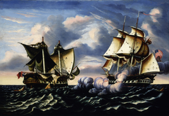 Capture of H.B.M. Frigate Macedonian by U.S. Frigate United States, October 25, 1812 by Thomas Chambers