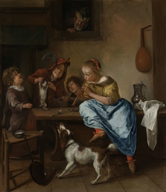 Children Teaching a Cat to Dance, Known as ‘The Dancing Lesson’ by Jan Havicksz. Steen