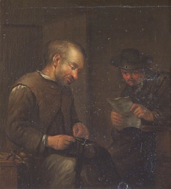 Cobbler and a Client (in the manner of Egbert van Heemskerck the elder) by Anonymous