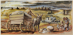 Cotton Time (mural study, Arcadia, Louisiana Post Office) by Alison B Curry