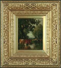 Cows Drinking at a Pool by William Hart