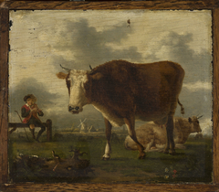 Cows in the pasture by Philibert-Benoît de La Rue