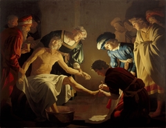 De dood van Seneca by Gerard van Honthorst