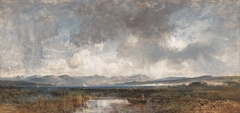 Der Ammersee mit dem Blick auf das Gebirge by Eduard Schleich the Elder