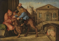 Der barmherzige Samariter bezahlt den Wirt (nach) by Heinrich Aldegrever