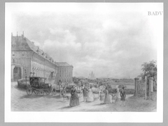 Die Hofburg und Wien mit Staffage by Franz Alt