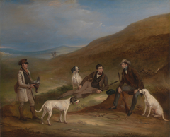 Edward Horner Reynard and his Brother George Grouse-Shooting At Middlesmoor, Yorkshire, with Their Gamekeeper Tully Lamb by John Ferneley