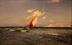 Effet de mistral à l'Estaque, avec tartanes voiles déployées by François Nardi