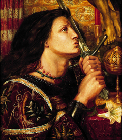 English: Joan of Arc Kissing the Sword of Delivrance, Français : Jeanne d'Arc embrassant l'épée de la Délivrance by Dante Gabriel Charles Rossetti