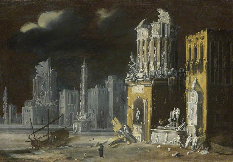 Fantastic Ruins with Saint Augustine and the Child
