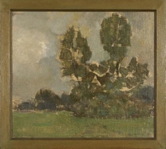 Field with two tree silhouettes II by Piet Mondrian