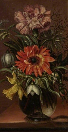 Flowers in a Glass Vase by Magdalena van den Hecken