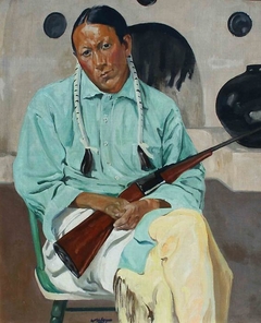 Frank Archuleta (Taos Indian with Rifle) by Walter Ufer
