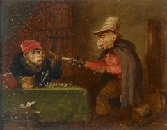 From a set of Four Singeries: A Monkey holding up a Notary by Edmund Bristow