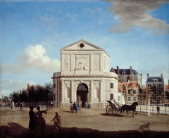 Gezicht op de Delftse Poort by Nicolaes Muys