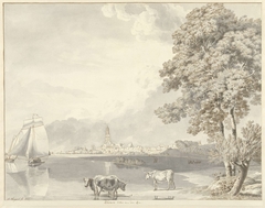 Gezicht over de Rijn op Rhenen by Hendrik Hoogers