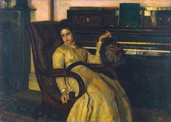 Girl Resting at a Piano by Frank Huddlestone Potter