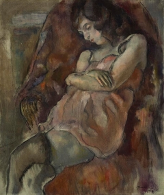 Girl Seated by Jules Pascin