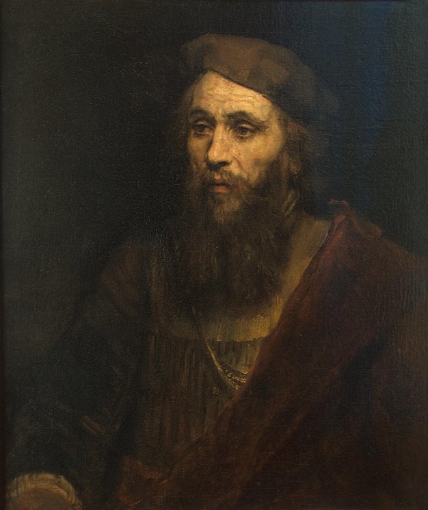 Half-length figure of a man with beard and beret