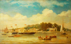 HMY 'Alberta' passing the Royal Yacht Squadron, Cowes by Charles Gregory