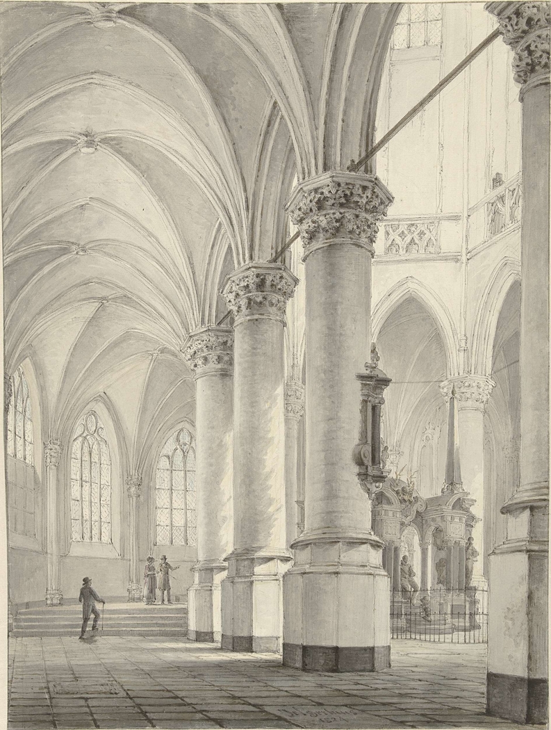Interieur van de Nieuwe Kerk te Delft