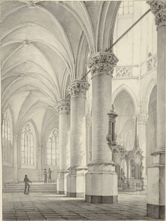 Interieur van de Nieuwe Kerk te Delft by Johannes Jelgerhuis