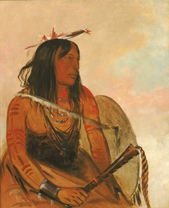 Ish-a-ró-yeh, He Who Carries a Wolf, a Distinguished Brave by George Catlin