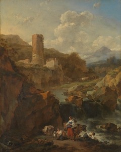 Italian landscape by Nicolaes Pieterszoon Berchem