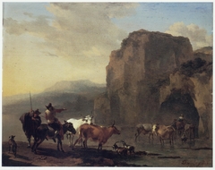 Italianate Landscape with Herd crossing a River