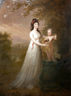 Johanna Catharina van Westreenen (1776-1862). Echtgenote van Jan Diederik Baron van Tuyll van Serooskerken, en haar zoon Reinout Carel by Christiaan van Geelen