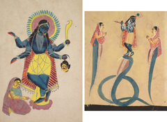 Krishna as Kali Worshipped by Radha (recto); Krishna as Kali Worshipped by Radha (verso) by Anonymous