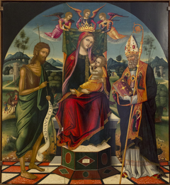 La Madonna tra San Giovanni Battista e Sant'Agostino by Giovanni Permeniate