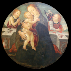 La Vierge et l'Enfant entre le petit saint Jean Baptiste et un ange by Jacopo da Sellaio
