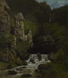 Landscape with a Waterfall by Gustave Courbet
