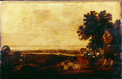 Landscape with Shepherd by Anonymous