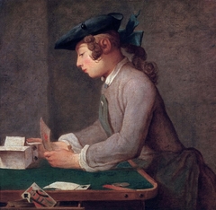 Le château de cartes by Jean-Baptiste-Siméon Chardin