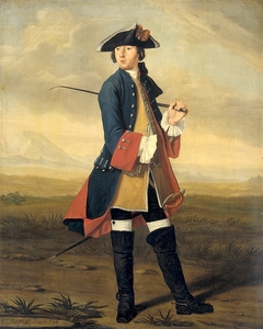 Ludolf Bakhuysen II (1717-82). Schilder, in het uniform der Dragonders by Tibout Regters