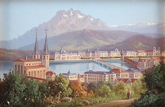 Luzern mit Pilatus by Hubert Sattler