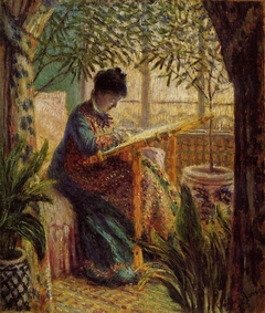 Madame Monet Embroidering (Camille au métier) by Claude Monet